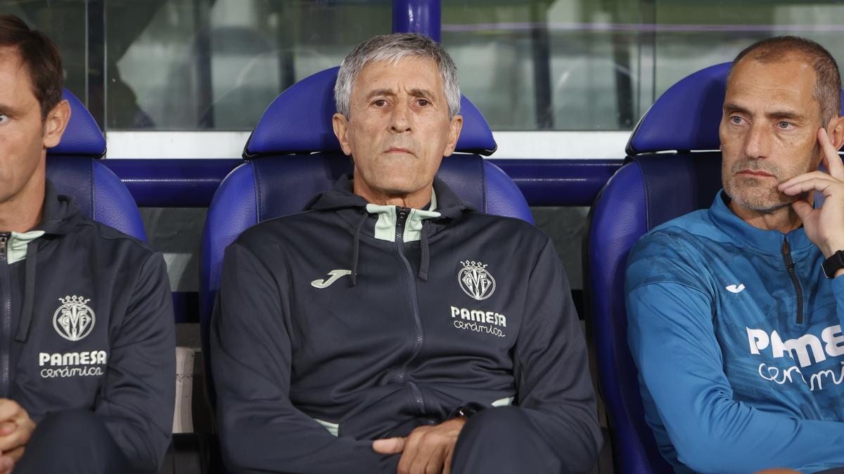 Quique Setién, antes del inicio del partido.