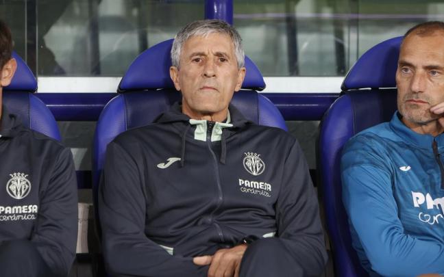 Quique Setién, antes del inicio del partido.