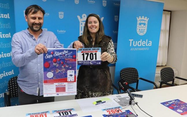 Fernando Litago, presidente del Ribera Atl&eacute;tico, e Irune Garc&iacute;a, concejala de Deportes de Tudela