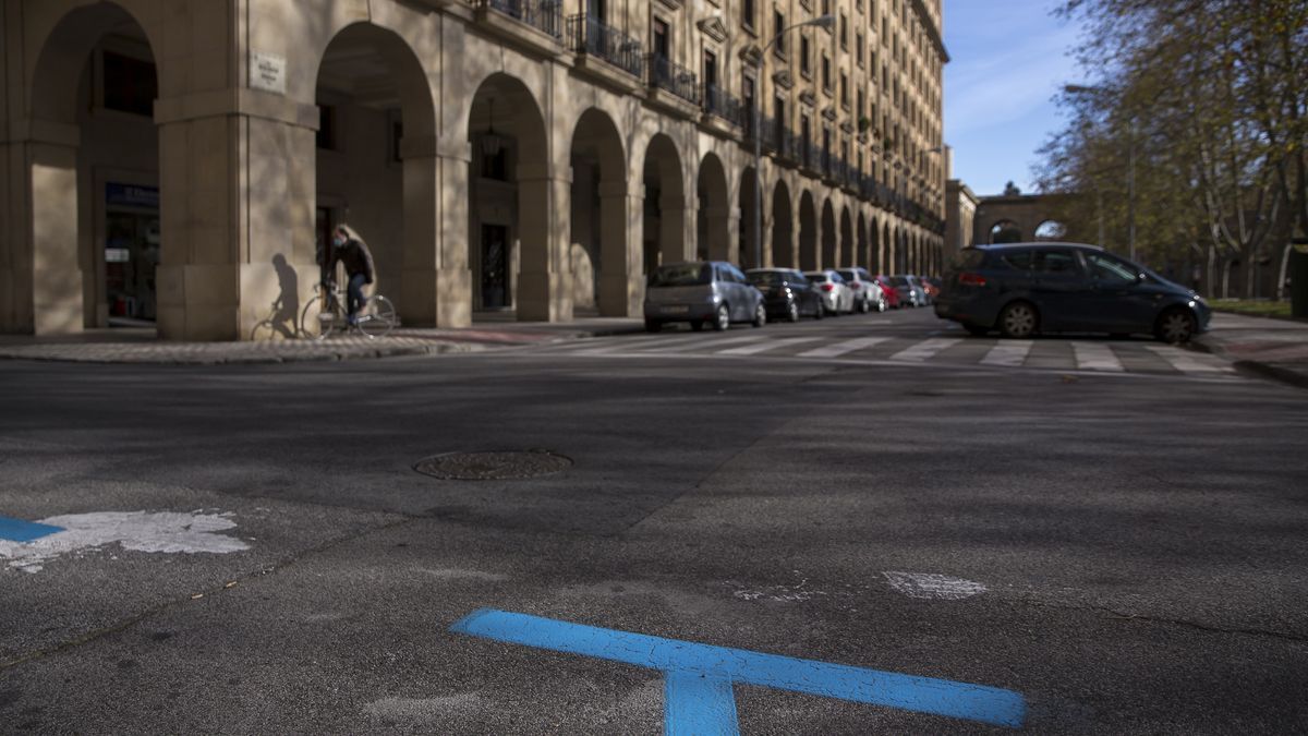 Zona azul en la Plaza de la Libertad.