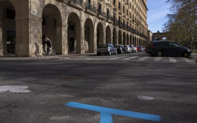 Zona azul en la Plaza de la Libertad.