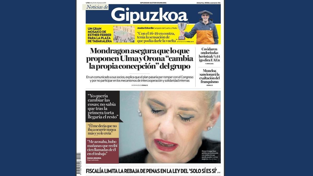 Portada de NOTICIAS DE GIPUZKOA 22/11/2022