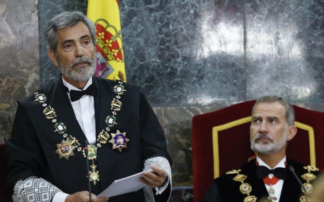 Carlos Lesmes durante su discurso en el acto de apertura del año judicial.