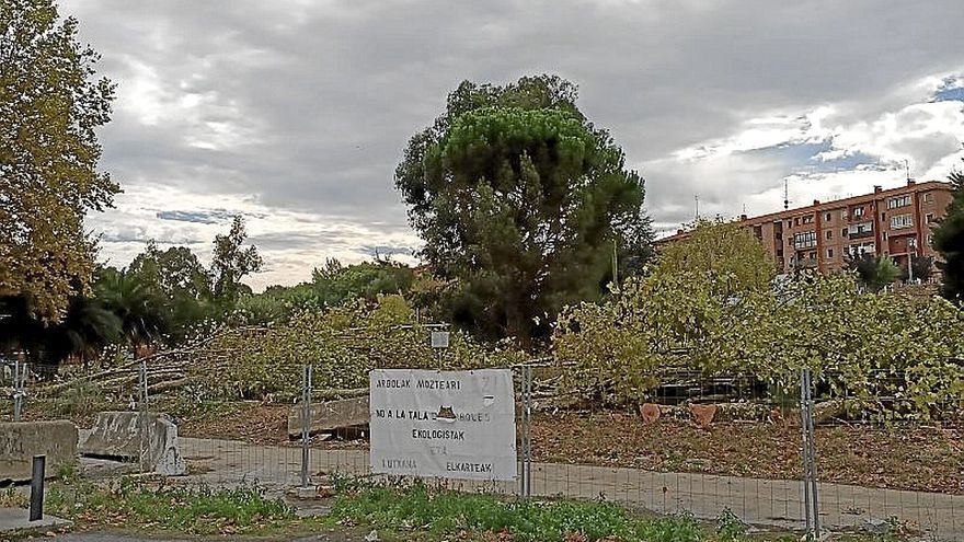 Varias pancartas mostraban el rechazo a la tala de los árboles.