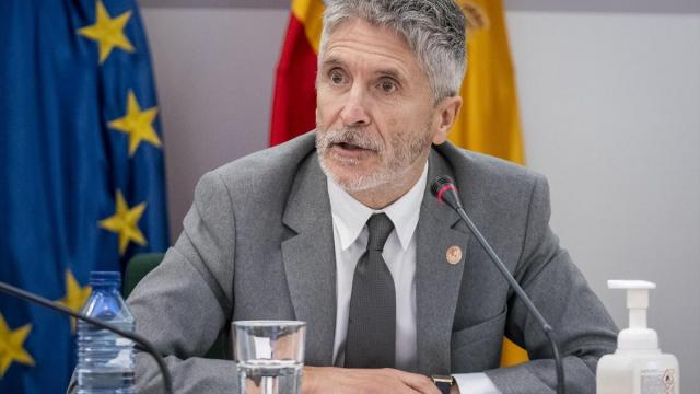 El ministro del Interior, Fernando Grande-Marlaska, durante la reuni&oacute;n con las unidades especializadas