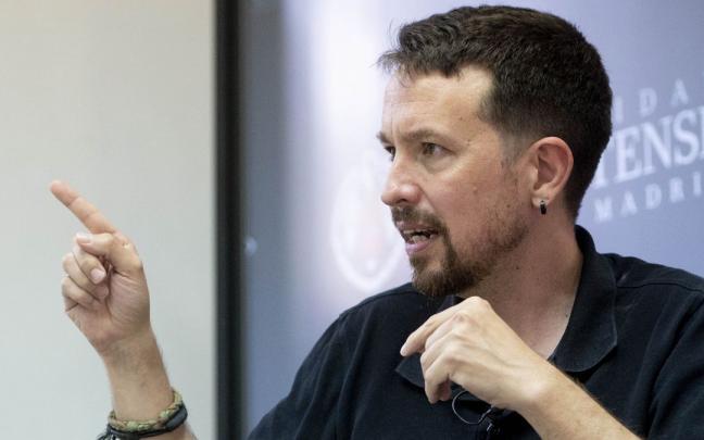 Pablo Iglesias participa en un curso de la Universidad Complutense de Madrid.