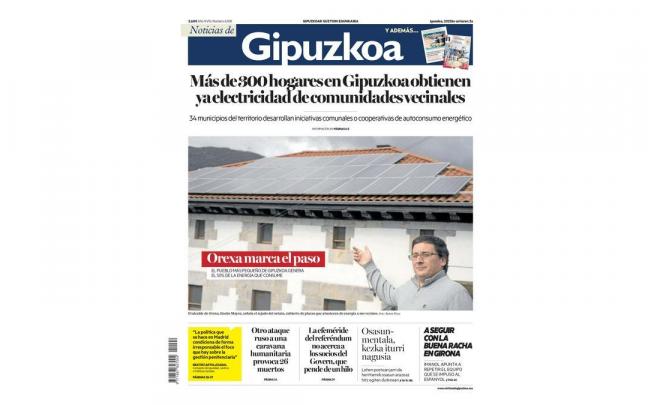 Portada de NOTICIAS DE GIPUZKOA del 2 de octubre Portada de NOTICIAS DE GIPUZKOA del 2 de octubre
