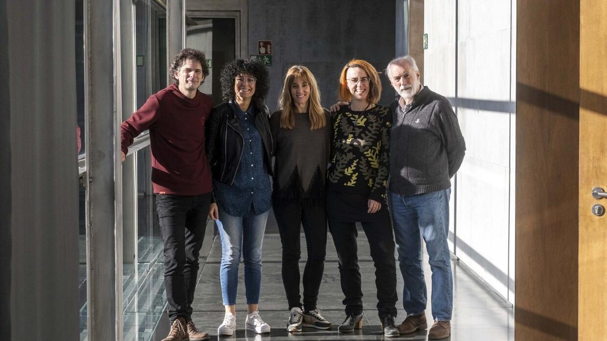 Representantes de Reas, este martes en el Parlamento de Navarra