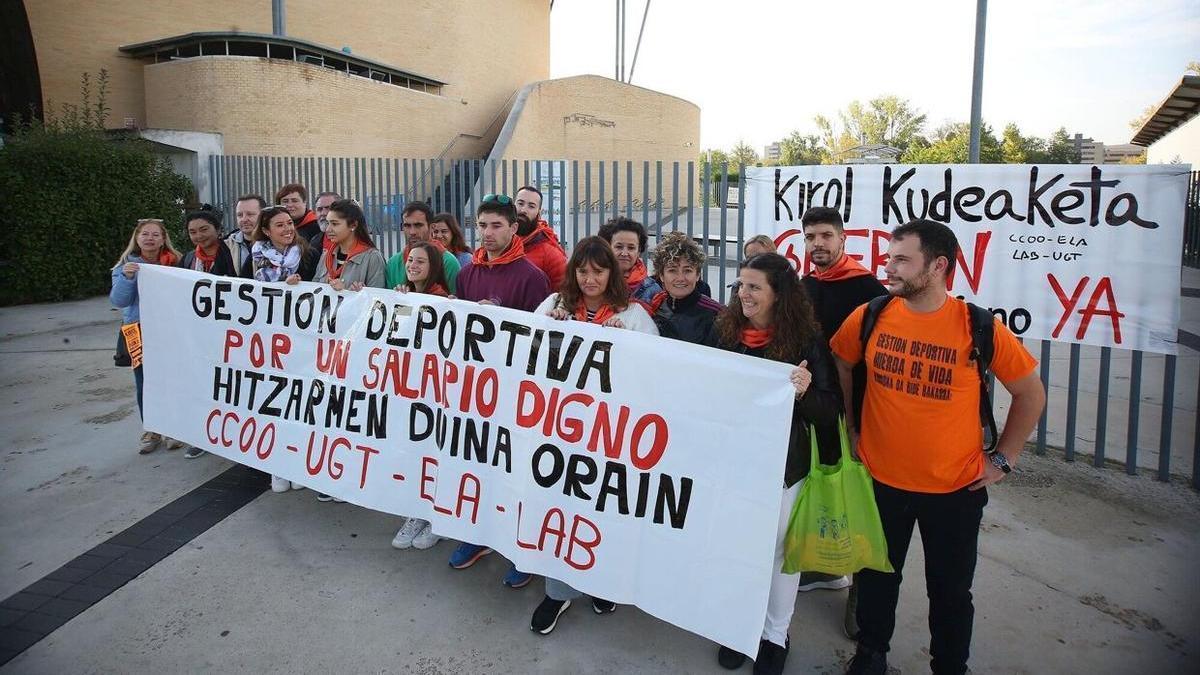 Imagen de las Instalaciones de Sarriguren durante la huelga de gestión deportiva.