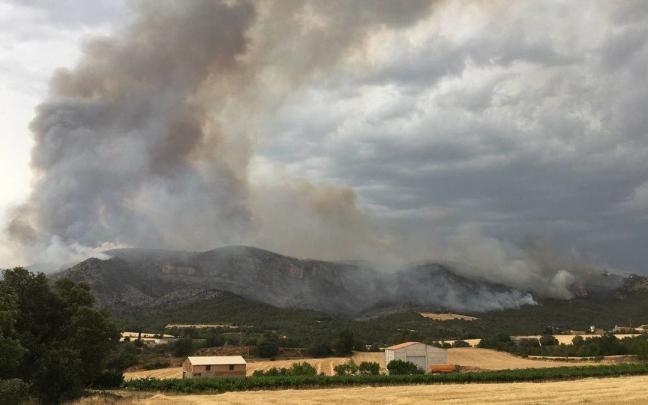 Incendio en Artesa de Segre (Lleida) el miércoles 15 de junio por la tarde.