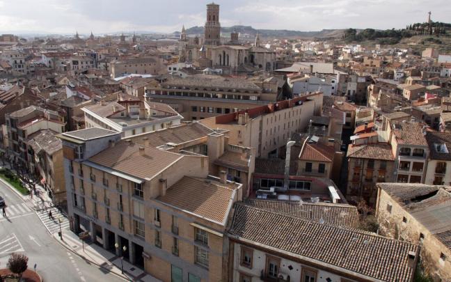 Vista del Casco Antiguo de Tudela con la catedral en el centro