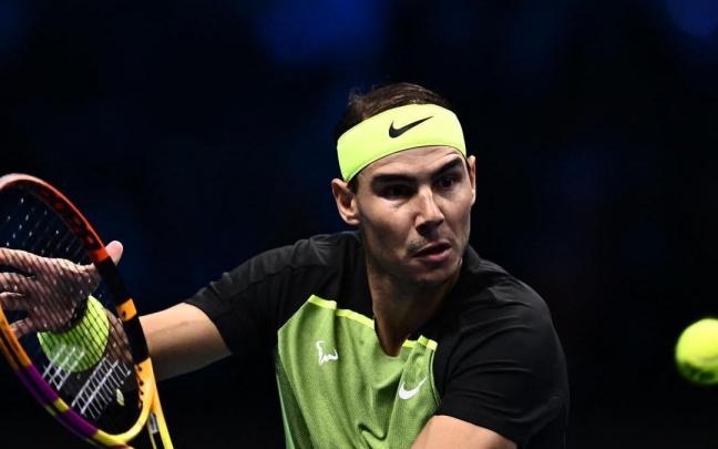 Nadal durante el partido contra Félix Auger-Aliassime.