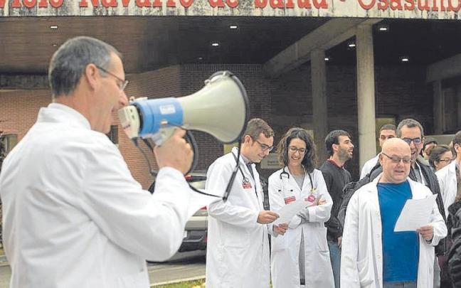 Concentración durante la huelga del SMN en 2019.