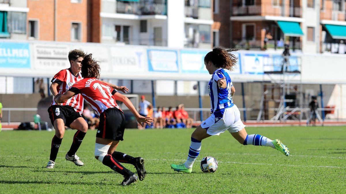 Nerea Eizagirre antes de batir a Qui&ntilde;ones, tras recortar a Nerea Nevado