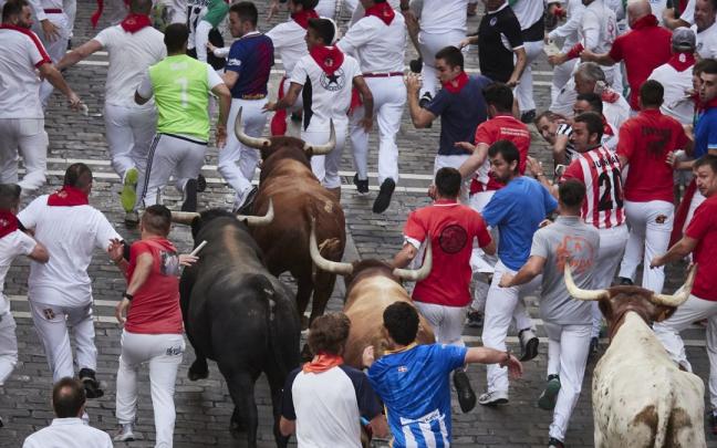 Los Miura, protagonistas del último encierro de San Fermín. Los Miura, protagonistas del último encierro de San Fermín.