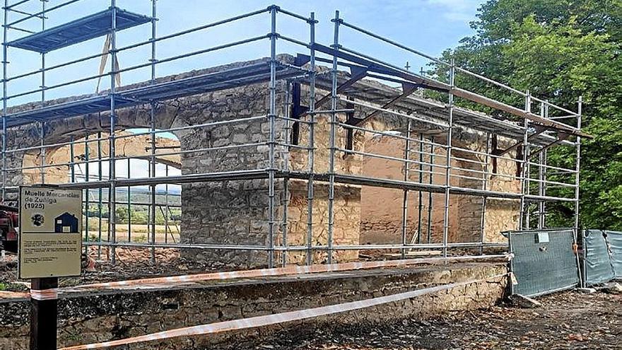 Estado de las obras del muelle de la antigua estación.