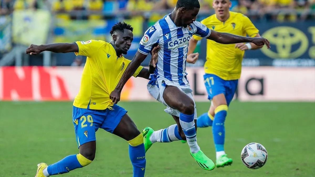 Momo Cho, durante el partido de la primera jornada liguera contra el Cádiz.