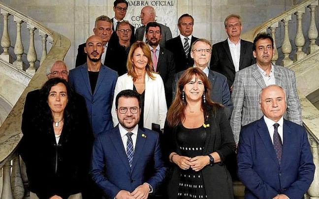 Aragonès y Borràs, durante un acto económico el pasado viernes en Barcelona. | FOTO: EFE