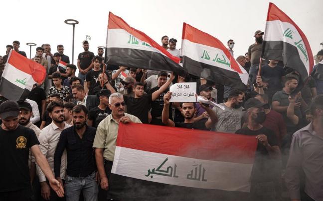 Protestas contra Turquía en el norte de Irak. Protestas contra Turquía en el norte de Irak.