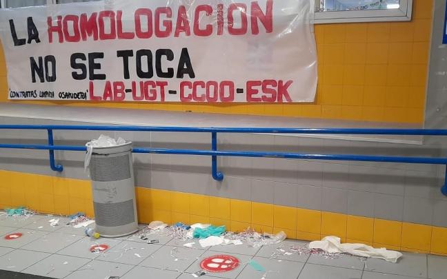 Huelga de trabajadoras de Limpieza de Osakidetza.