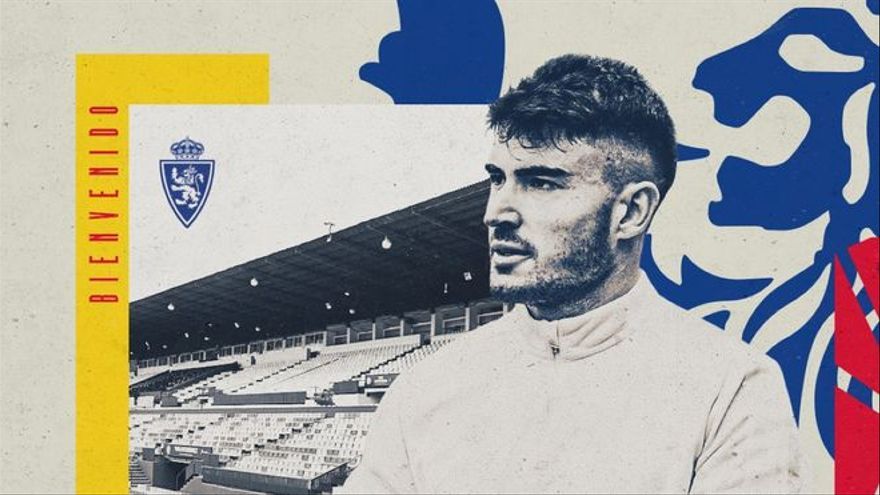 Gaizka Campos, en el tuit con el que el Zaragoza anunció el fichaje del guardameta vizcaino.