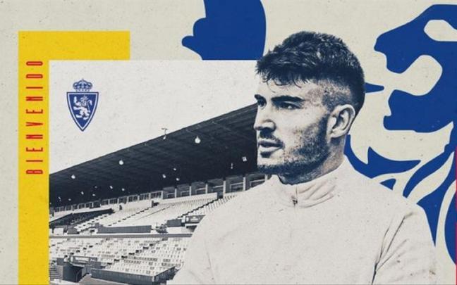 Gaizka Campos, en el tuit con el que el Zaragoza anunci&oacute; el fichaje del guardameta vizcaino.