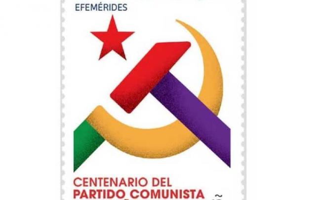El sello que conmemora el centenario del PCE El sello que conmemora el centenario del PCE