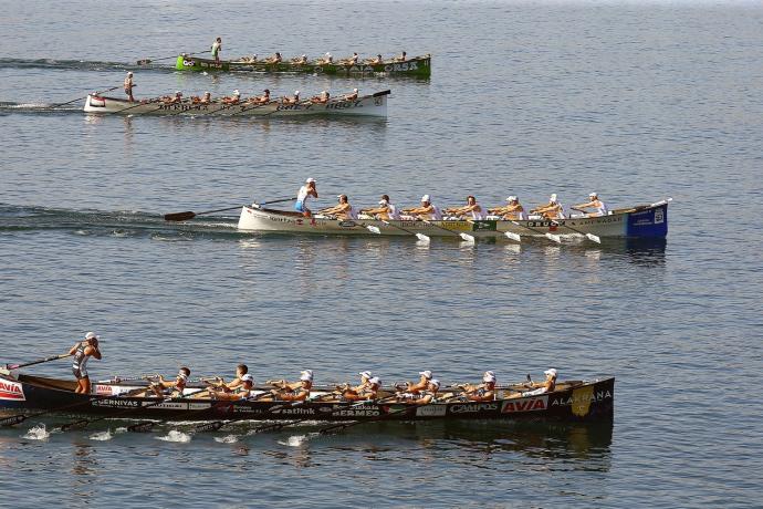 Tanda de la primera jornada de la Bandera de La Concha en la que tomaron parte Urdaibai, Donostiarra, Zierbena y Hondarribia.