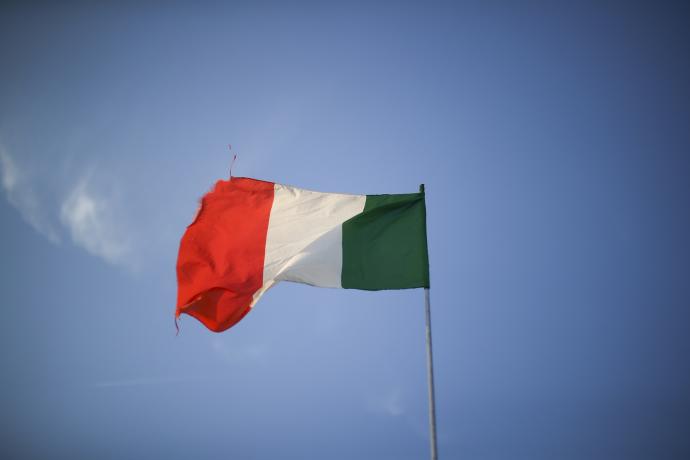 Una bandera de Italia.