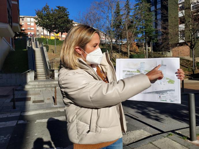 La alcaldesa Amaia del Campo presentó ayer el proyecto.