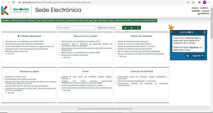 Sede electrónica del Ayuntamiento.