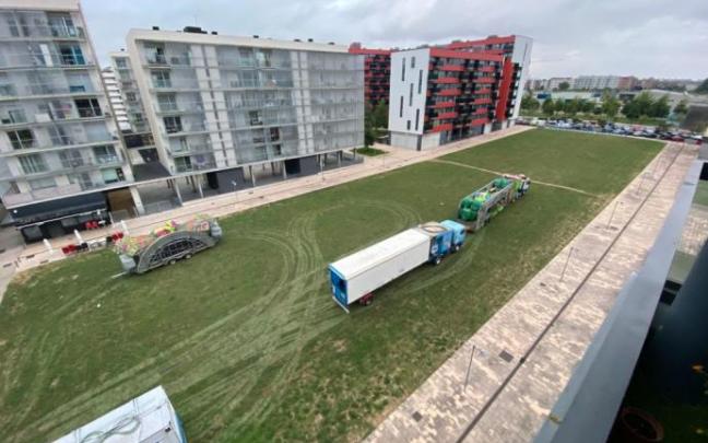 Lugar donde se instalarán las barracas en Zabalgana a partir del 21 de julio.