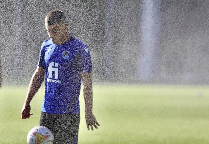 Barrenetxea, en el entrenamiento en Zubieta