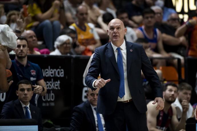 Spahija, durante el tercer partido de la eliminatoria contra el Valencia Basket