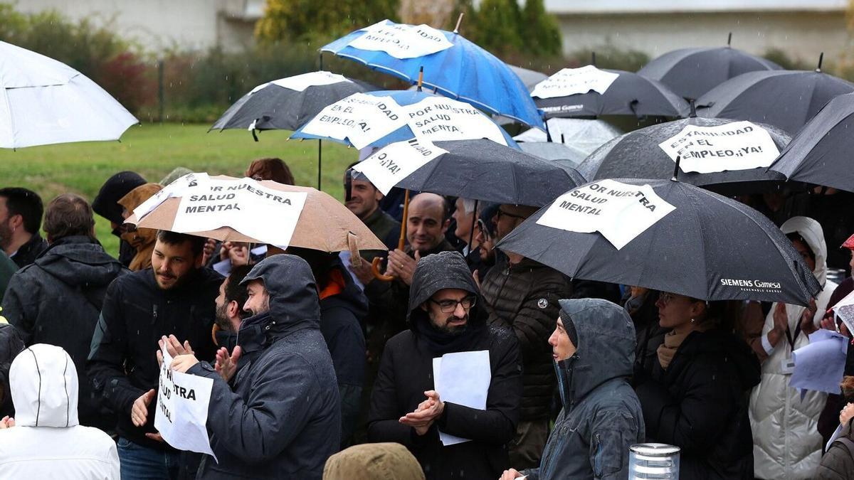 Protesta de la plantilla de Siemens Gamesa el pasado noviembre.