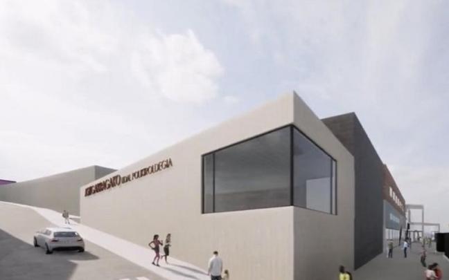 Fotomontaje de la ampliación del polideportivo Fotomontaje de la ampliación del polideportivo