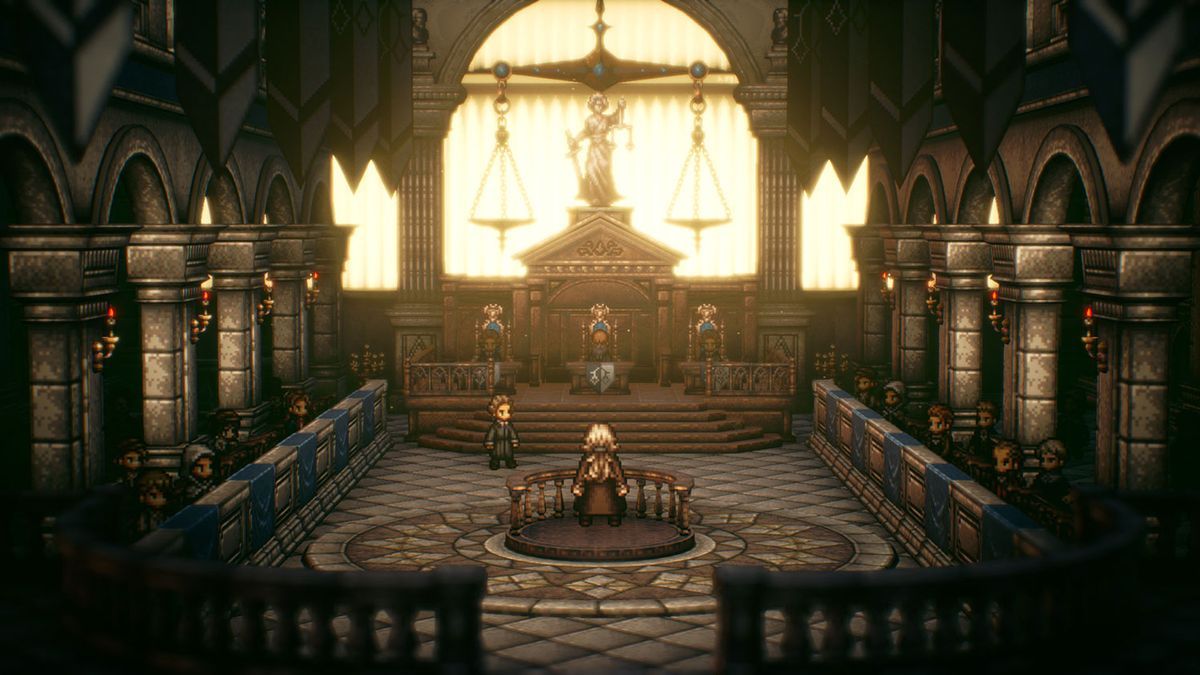 Escena del videojuego 'Octopath Traveler 2'.
