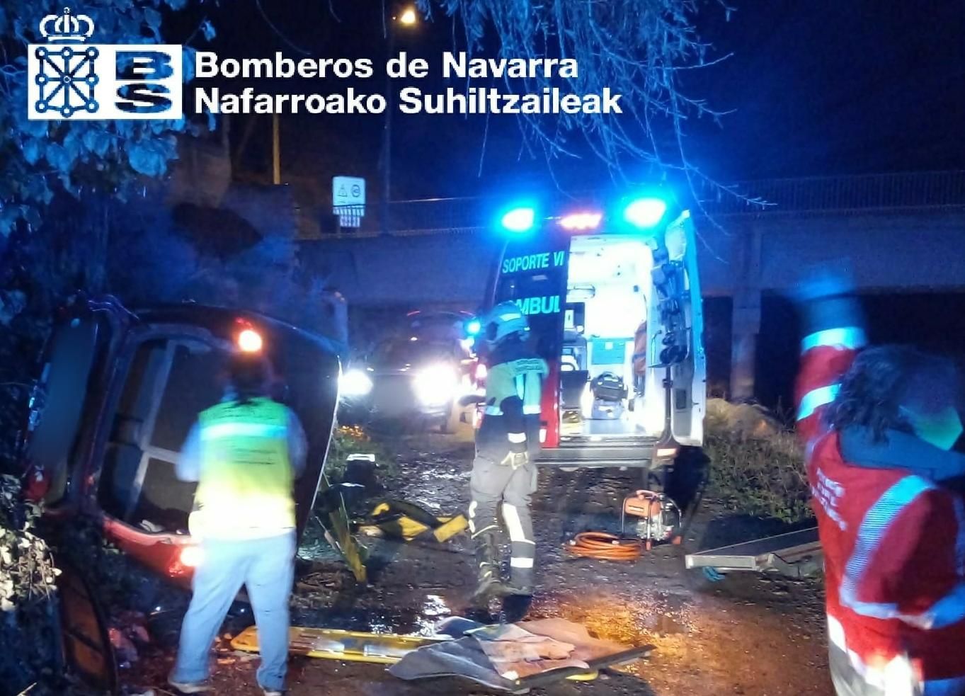 Imagen de la intervención de los bomberos