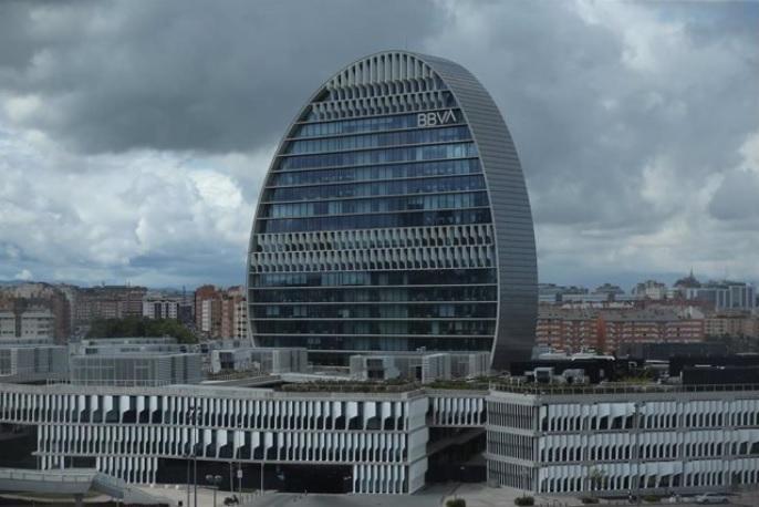 Edificio de la sede del BBVA en Madrid.