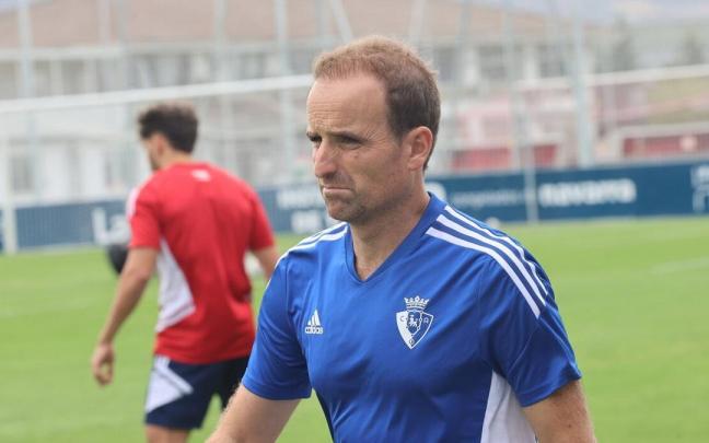 Jagoba Arrasate, durante un entrenamiento en Tajonar.