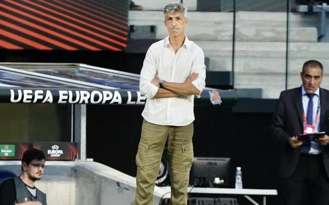 Imanol durante el partido contra el Omonia