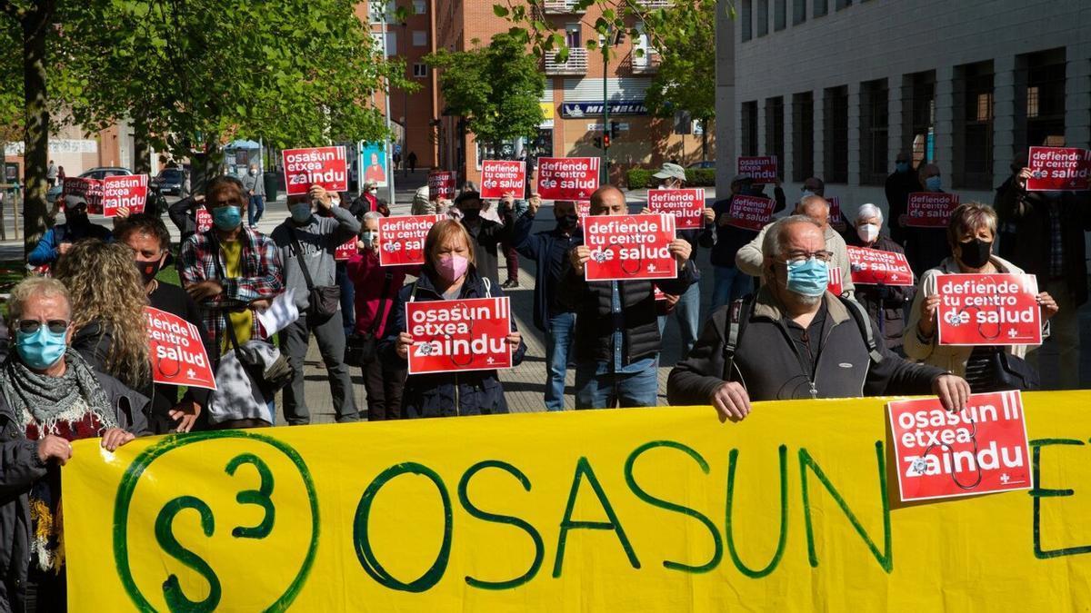 Imagen de archivo de una concentraci&oacute;n de la Plataforma Navarra de Salud.