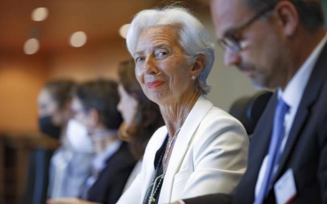La presidenta del BCE, ayer lunes, en el Parlamento Europeo.