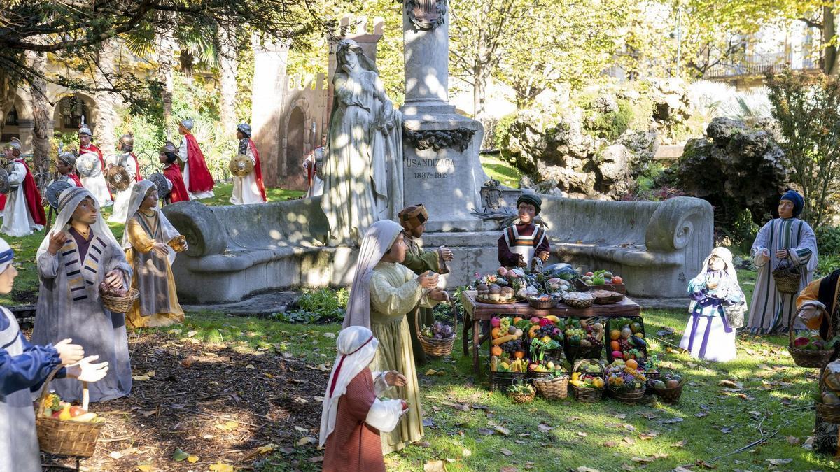 El Belén de la plaza Gipuzkoa ya está instalado en los jardines.