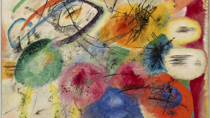 'Líneas negras', realizado por Kandinsky en 1913. Los cuadros pertenecen a la Solomon R. Guggenheim.