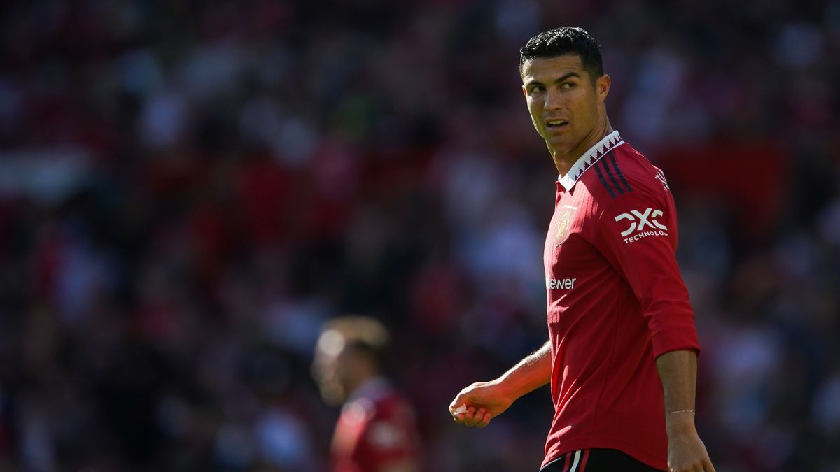 Cristiano Ronaldo durante un partido con el Manchester United.