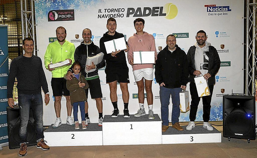 Podio de la 1ª división masculina, completado por Iñaki Unzué - Aitor Nieto y Javier Iglesias - Joseba González.