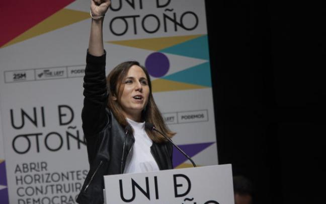 Ione Belarra, ministra de Derechos Sociales y Agenda 2030 y líder de Podemos, en el mitin final de la "Uni de otoño" de la formación morada Ione Belarra, ministra de Derechos Sociales y Agenda 2030 y líder de Podemos, en el mitin final de la "Uni de otoño" de la formación morada