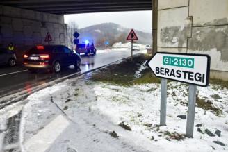 Ertzaintza el pasado 27 de noviembre durante el temporal.