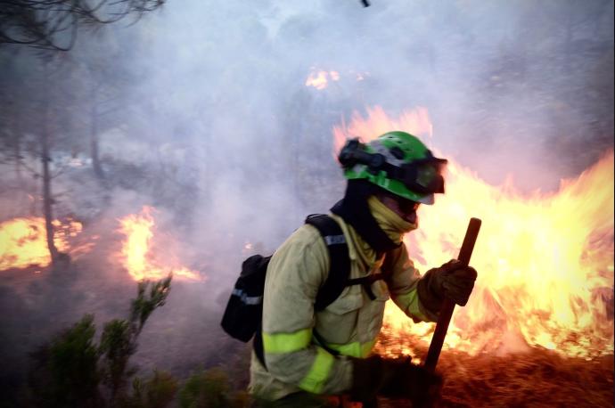 El incendio en Sierra Bermeja.